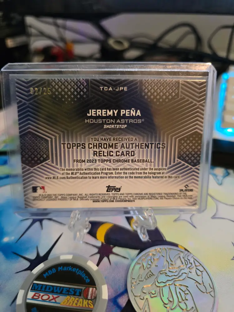 2023 Jeremy Pena Topps Chrome Authentics Relic Orange /25 Houston Astros