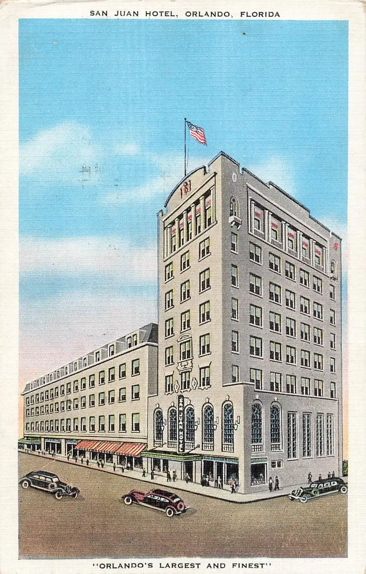 ORLANDO FLORIDA~SAN JUAN HOTEL~1938 ANTIQUE VINTAGE POSTCARD