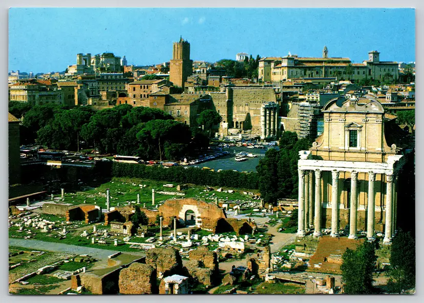 Postcard Aerial View of Roman Forum Rome Italy