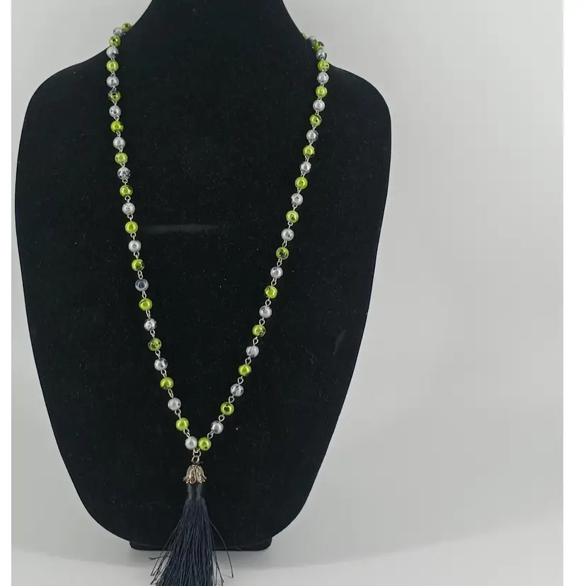Gemstone, Shell and Glass Beaded necklaces - Lot of Three