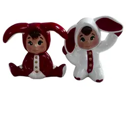 29 Vintage Kids In Bunny Suits Figurines Spring Decor