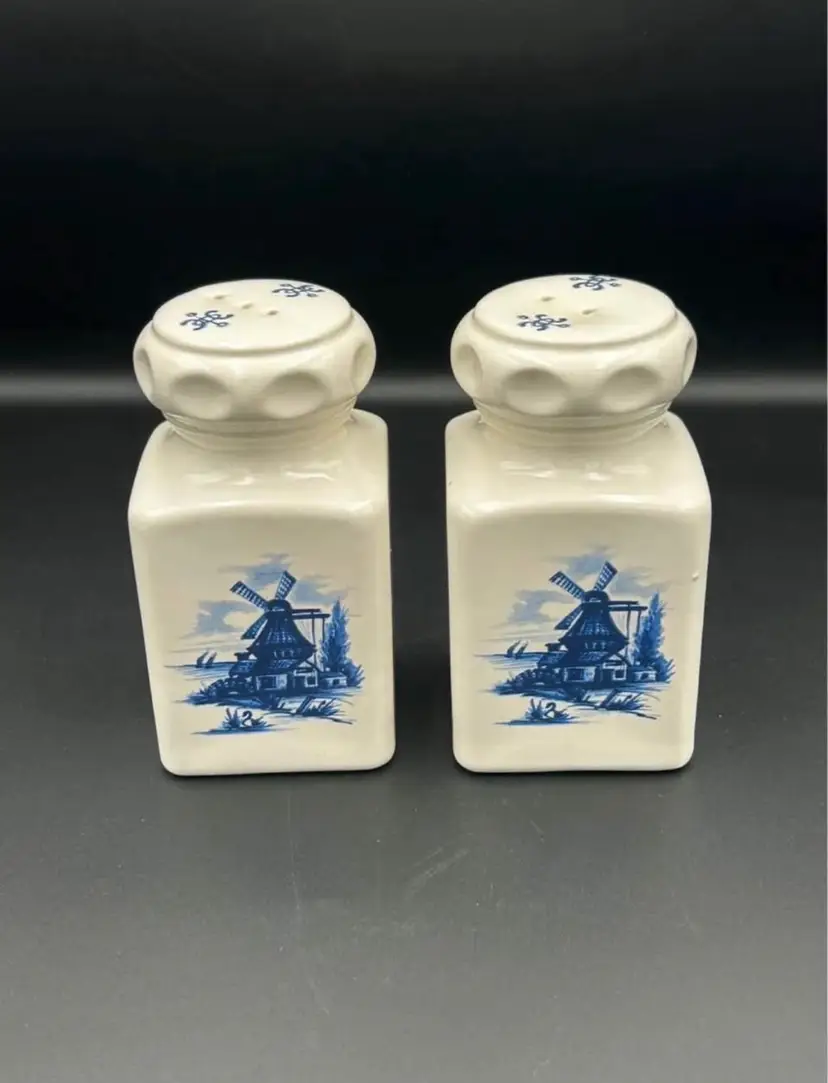 Vintage Delft Blue Salt and Pepper Shakers