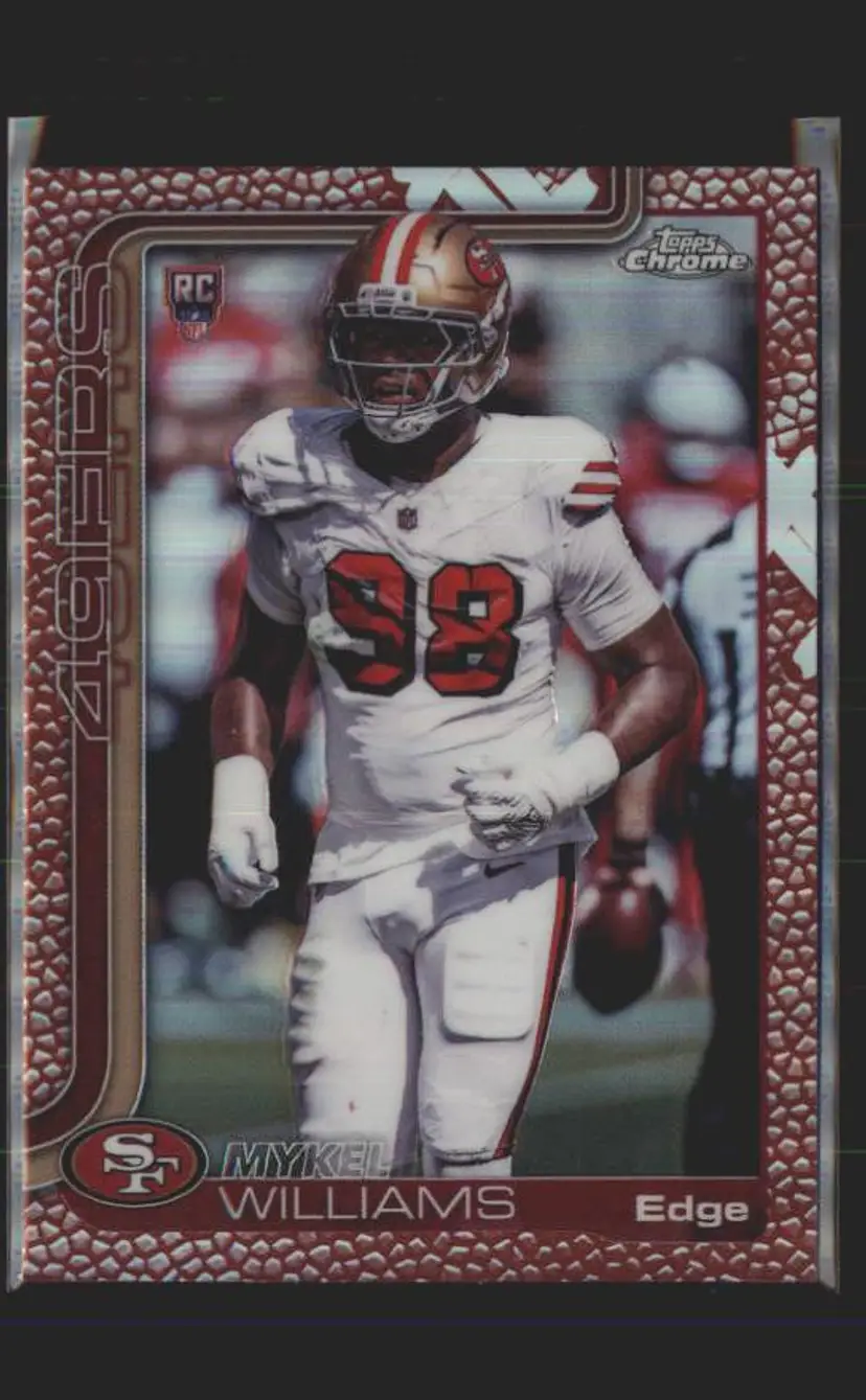 Mykel Williams 2025 Topps Chrome #352 Football Leather Refractor - (141) - San Francisco 49ers