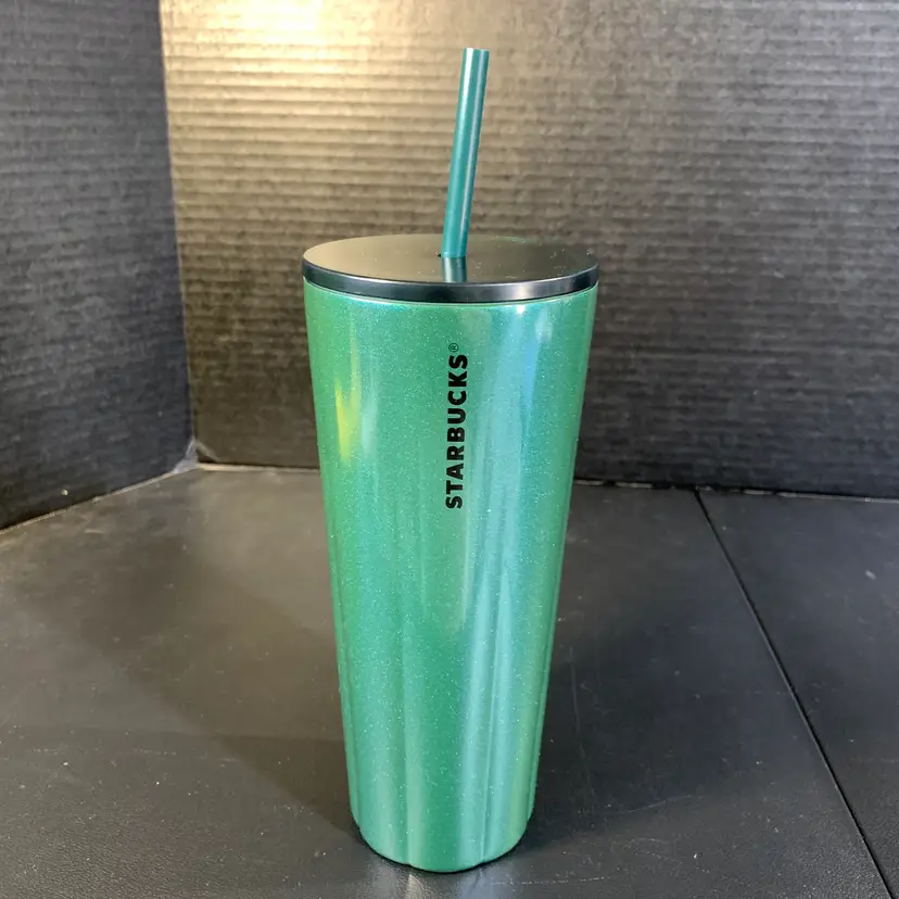 Starbucks 24oz Sparkling Green Scalloped Stainless Steel Tumbler