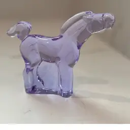Lilac Neodymium Art Glass Horse - Moser