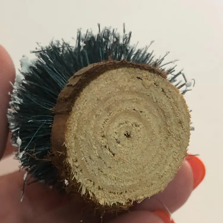 Vintage Lemax Christmas Village Set of 2 Larger Frosted Bottle Brush Trees 1994