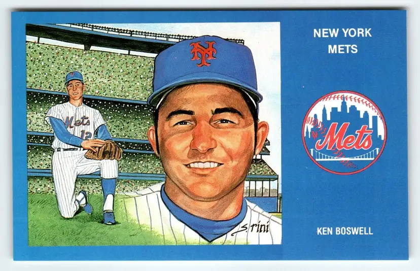 1969 NY Mets Baseball Postcard Susan Rini Ken Boswell Unused Limited Edition