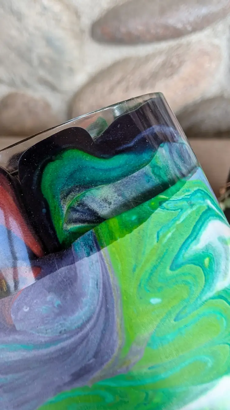 Jesmonite/Resin Pot - Multi Marble - Tapered Cuppy