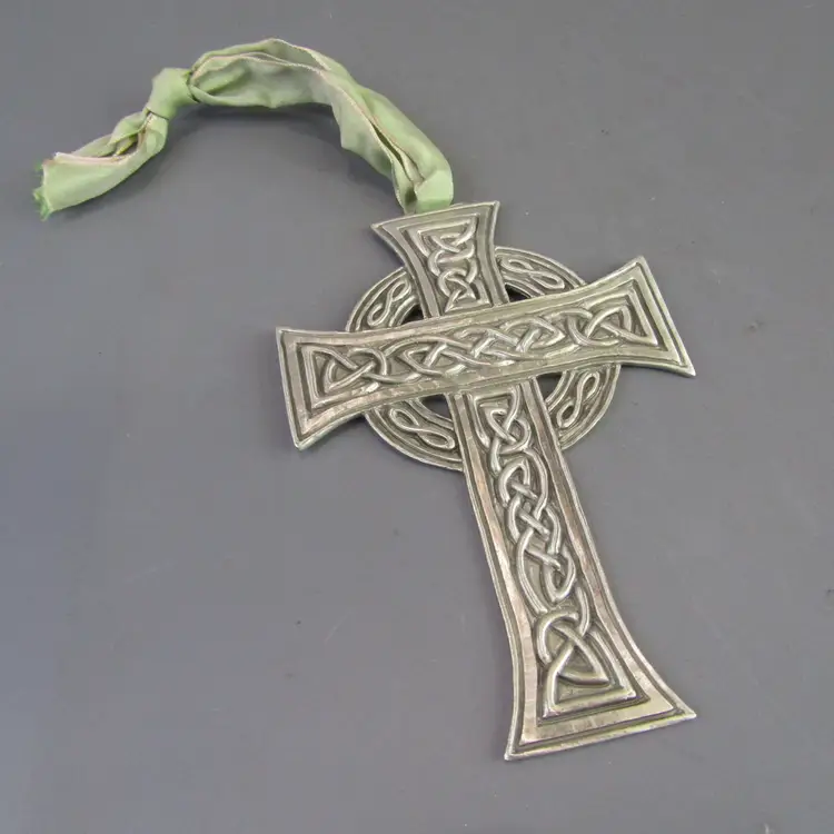 Cynthia Webb Pewter Celtic Cross 4" x 6.26" Silver-Tone Irish Blessing Christian Prayer