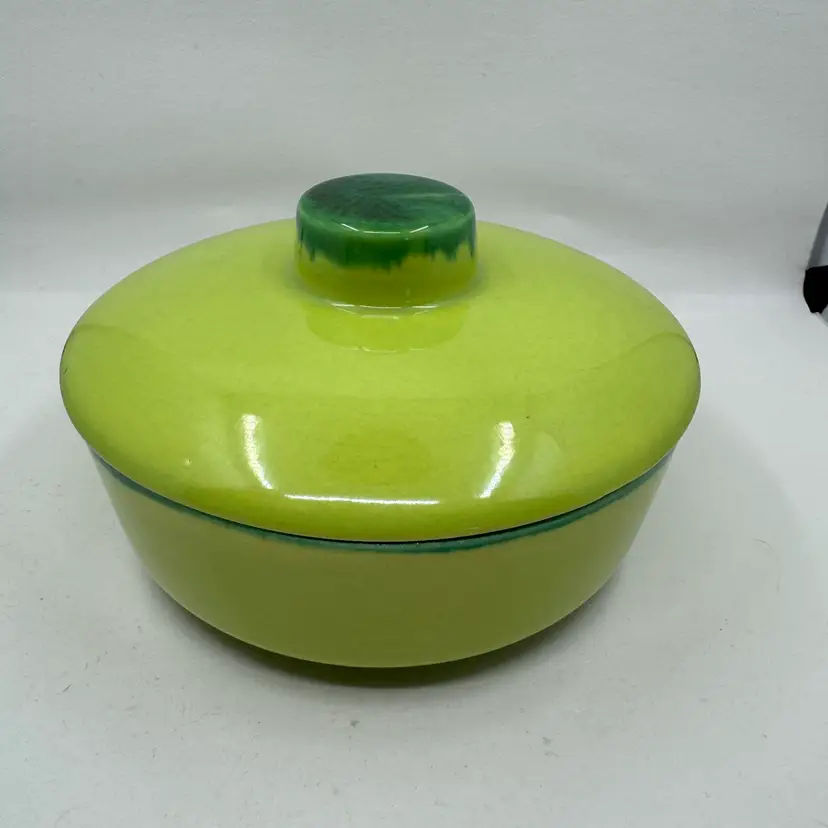 Vintage Green Covered Dish