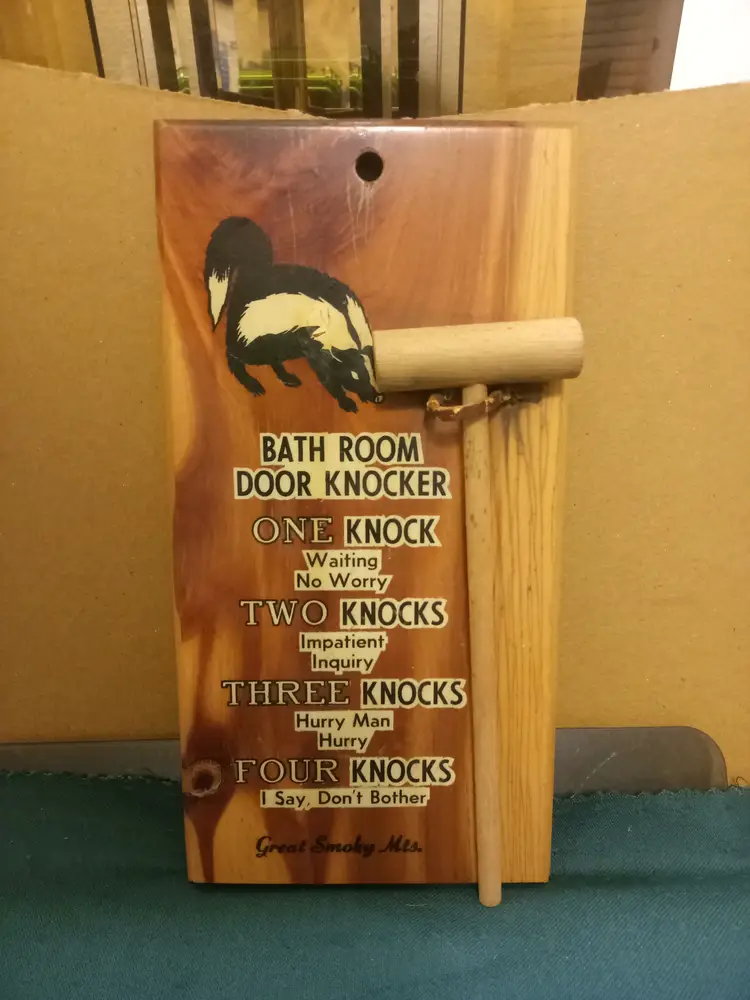 Wooden Bathroom Knocker