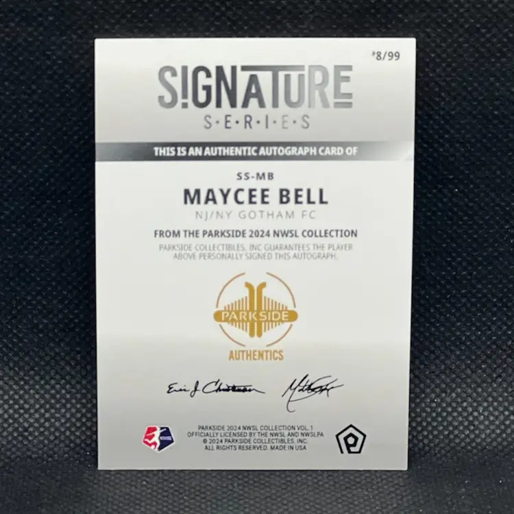 Maycee Bell 2024 Parkside NWSL Signature Series Autograph Foil /99 Soccer Card
