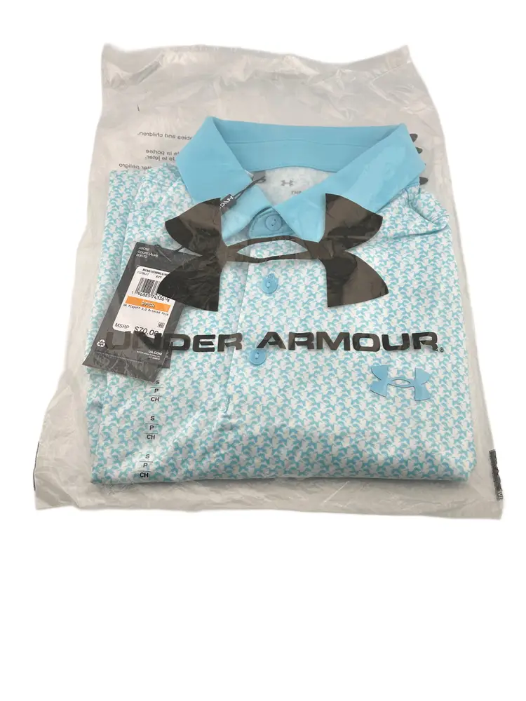 Under Armour Playoff 3.0 Printed Golf Polo Shirt - UPF 40, Short Sleeve Mens Size Small