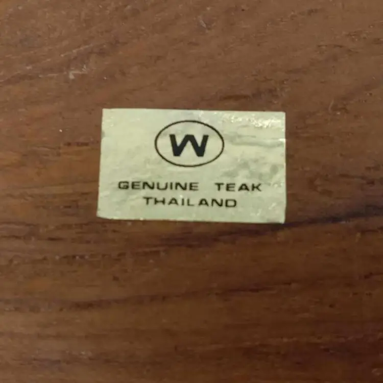 Teak wood and glass canister, kitchen, mushroom shaped, vintage