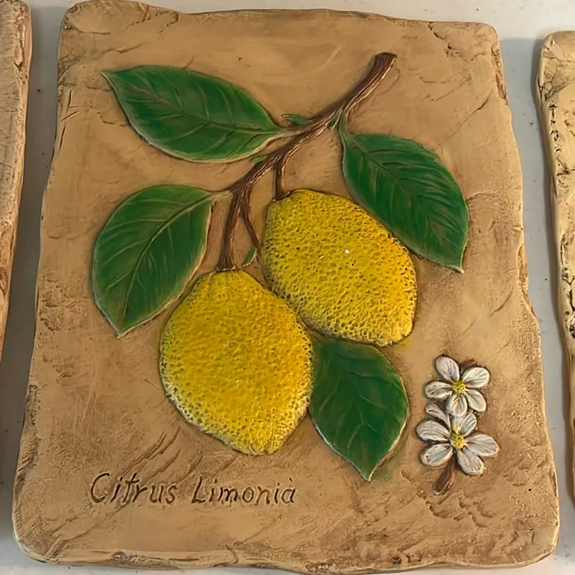 Vintage Fruit Wall Decor Apple, Lemon And Grapes Gare Inc 2000