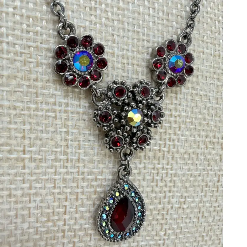 Vintage Style 1928 Red rhinestone Necklace
