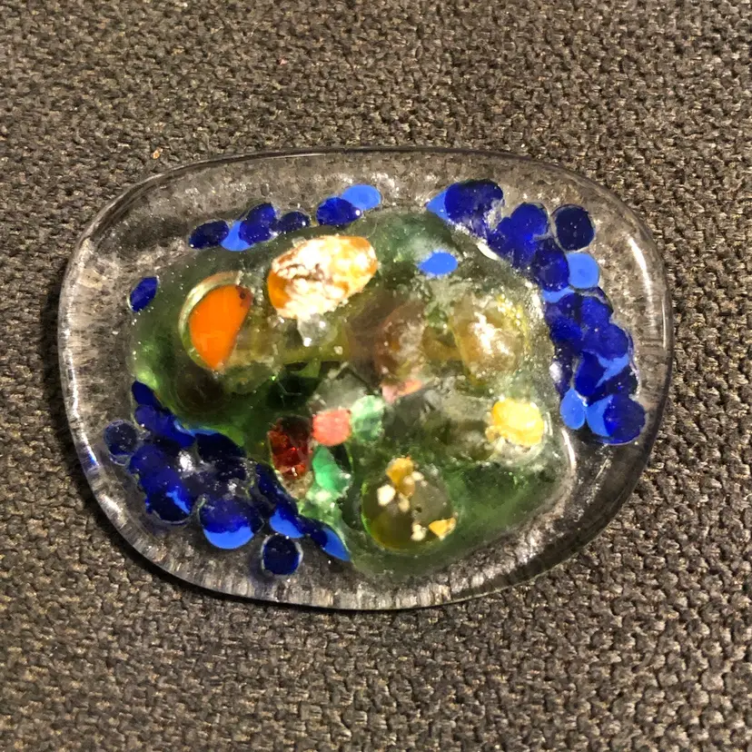 Beautiful Abstract Fused Glass Brooch