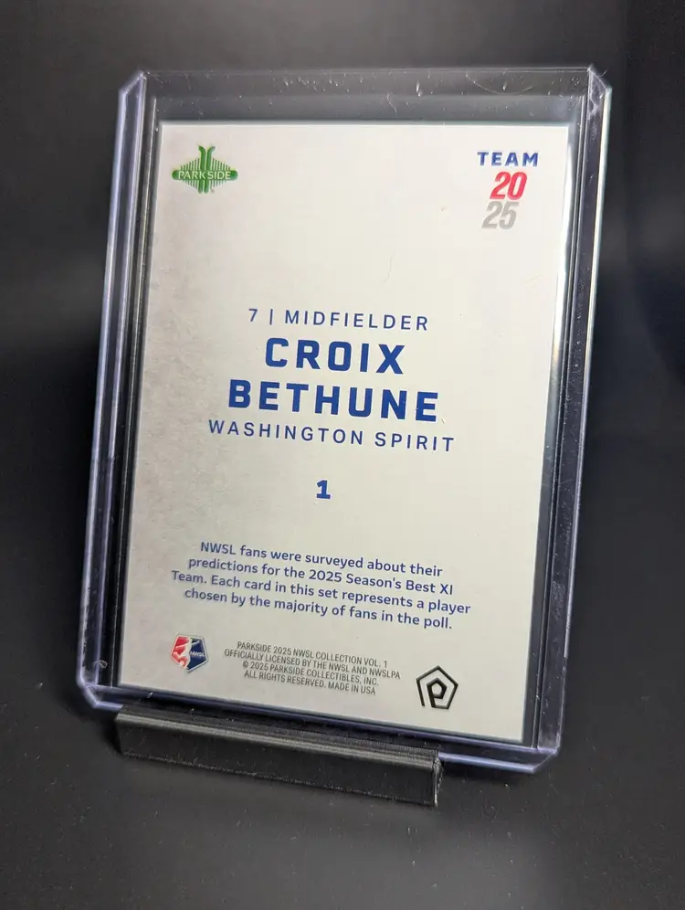 2025 Parkside NWSL Vol 1 Team 2025 Croix Bethune Washington Spirit