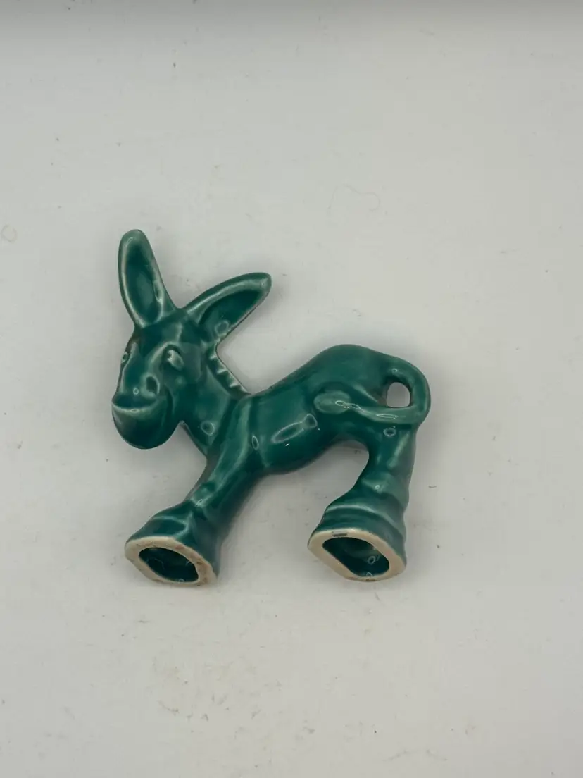 Vintage Miniature Homer Laughlin Donkey Figurine From The Harlequin Animal Series Circa 1940