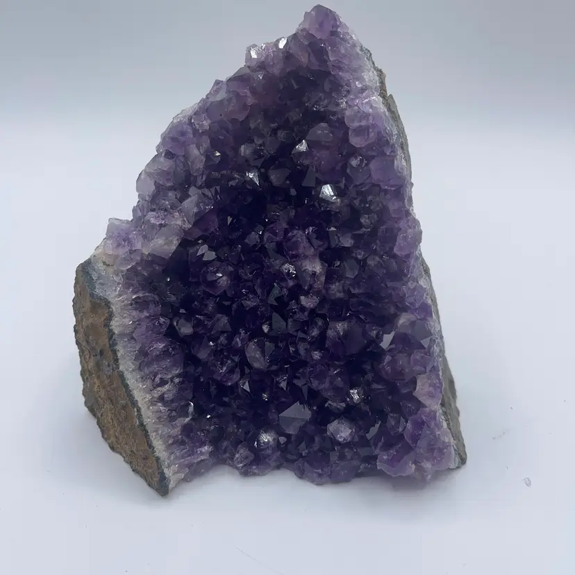 Amethyst Stone 4 1/2 Inches Tall By Approximately 5 Inches At The Widest Point