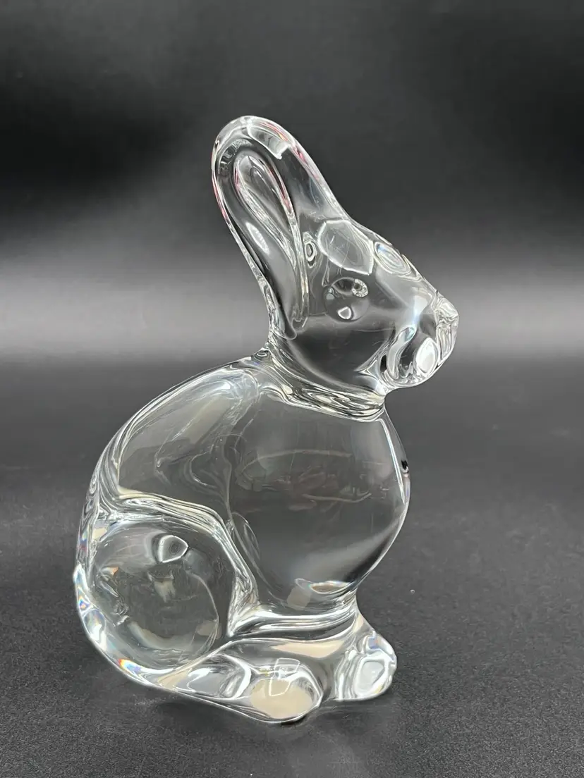 #06 Baccarat France Zodiac Astrology Animal Crystal Glass Curved Seated Rabbit 4.75”🐰