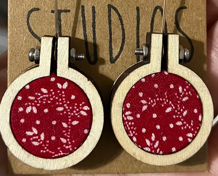 #11 Mini Embroidery Hoop Dangle Earrings - Made by Me!