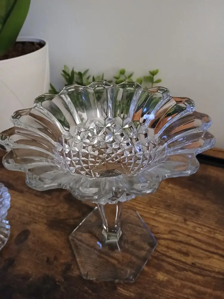 Vintage Crystal Compote Dish