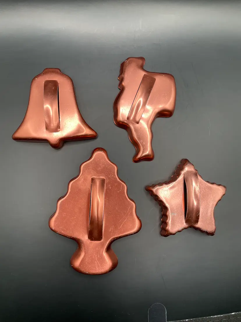 Copper Christmas Cookie Cutters (Set of 4)