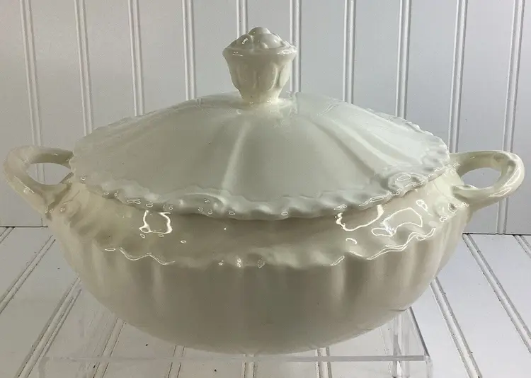 Vintage handmade 2 pc Porcelain Serving Bowl