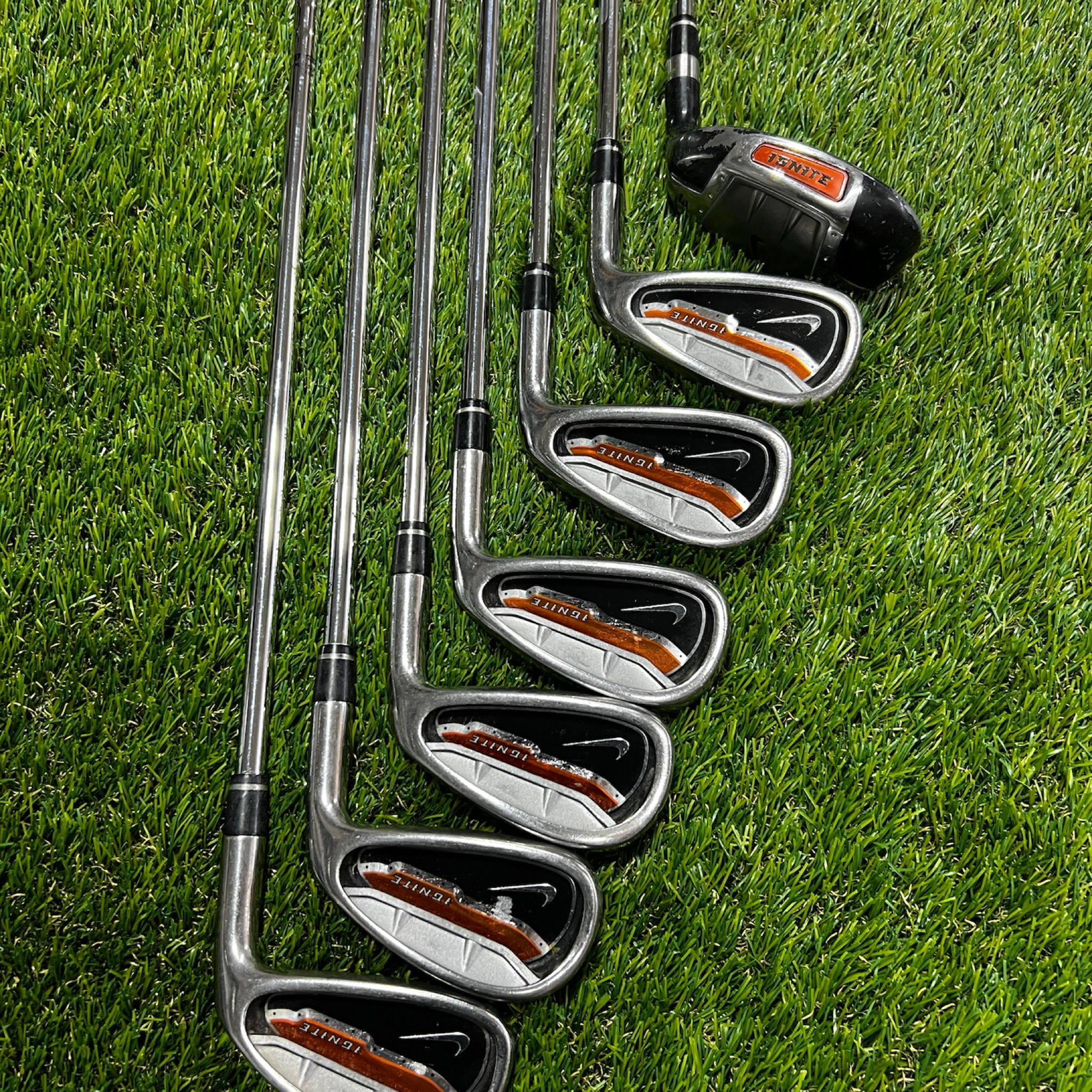 NIKEGOLF IGNITE 9本セット　フレックス　UNI Stacked Golf · Nike IGNITE Iron Set 4-9, 3H Hybrid Uni-Flex Steel
