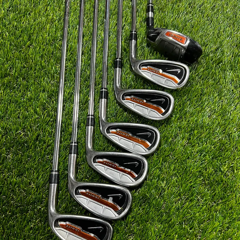 Nike IGNITE Iron Set 4-9, 3H Hybrid Uni-Flex Steel Silver Black