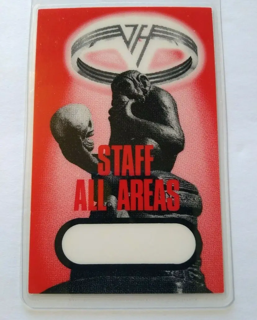 Van Halen OU812 Tour Backstage Pass Monkey With Skull Staff Original 1988 Eddie