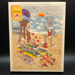 1983 Bugs & Honey at the Beach 160 piece Jigsaw Puzzle COMPLETE - Looney Tunes Collectible