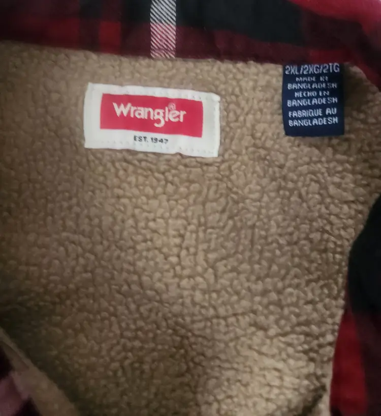 Men's Wrangler Flannel & Fleece Jacket Size 2XL