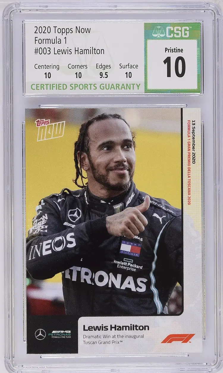 Lewis Hamilton 2020 Topps Now Formula 1 003 CGC Gem Mint 10