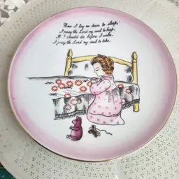 Praying girl plate