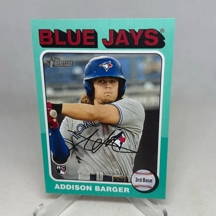 2024 Topps Heritage High Number Addison Barger #725 Green Border RC Blue Jays “white Border”