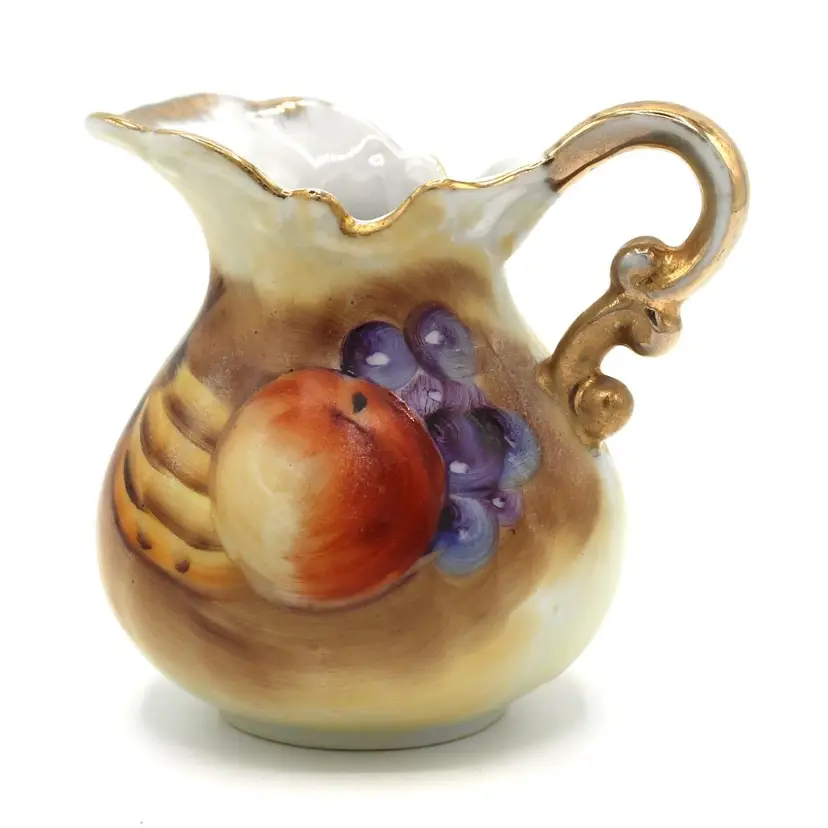 Vintage Porcelain Enesco Creamer Pitcher Vase Japan Mid-Century Fall Fruit Decor
