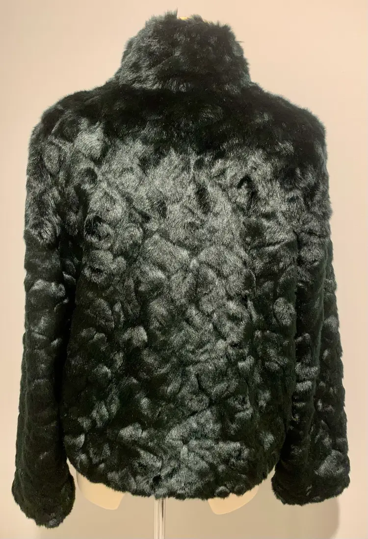 Beautiful!! Frank Lyman: Women's Faux Fur Coat, Black. Sz Med & Lrg