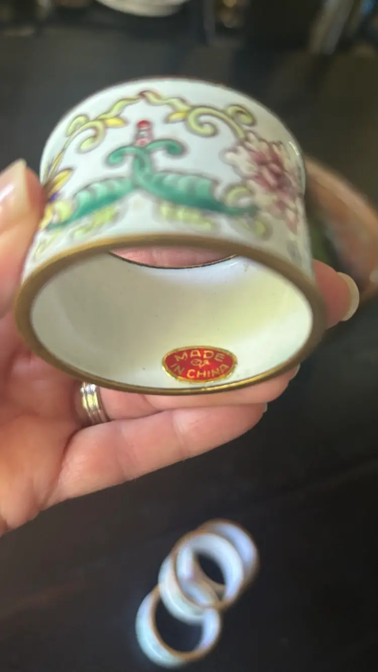 Cloisonné Napkin Rings Set Of 4