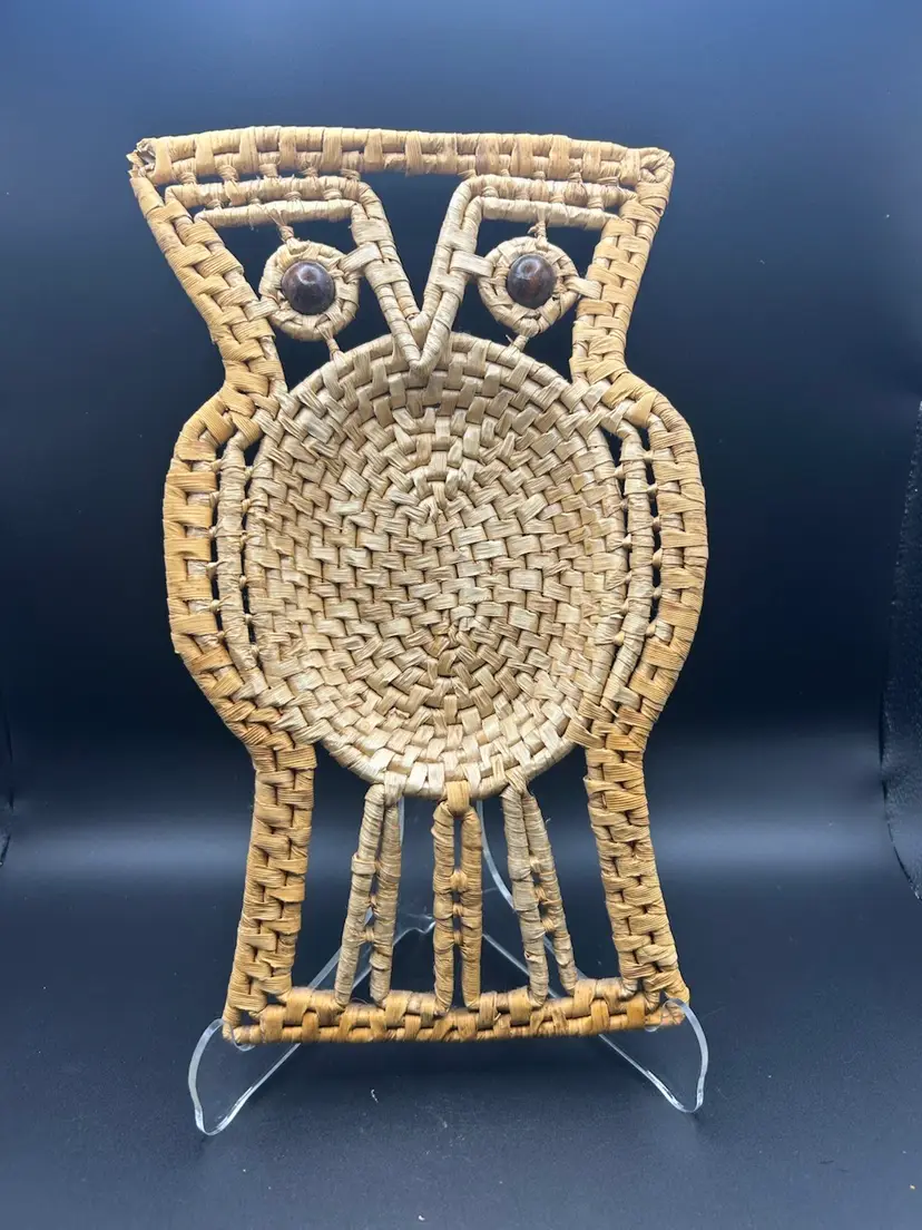 Rattan Woven Owl - VTG