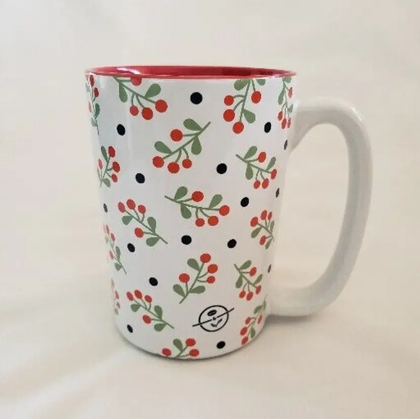 The Coffee Bean & Tea Leaf Ceramic Coffee Mug Floral Design 4 1/2" Tall READ DES
