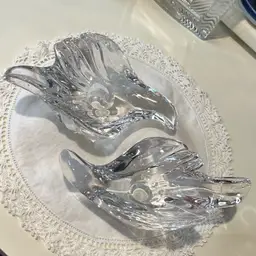 42.Stunning Pair Of Gorham Crystal Dove Candle Stick Holders