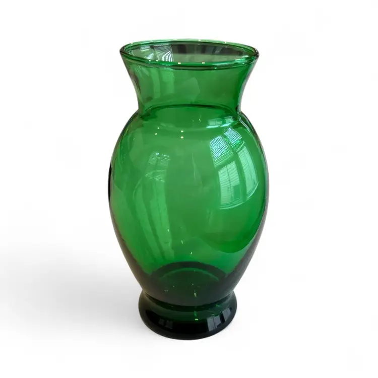 Vintage Emerald Green Glass Vase