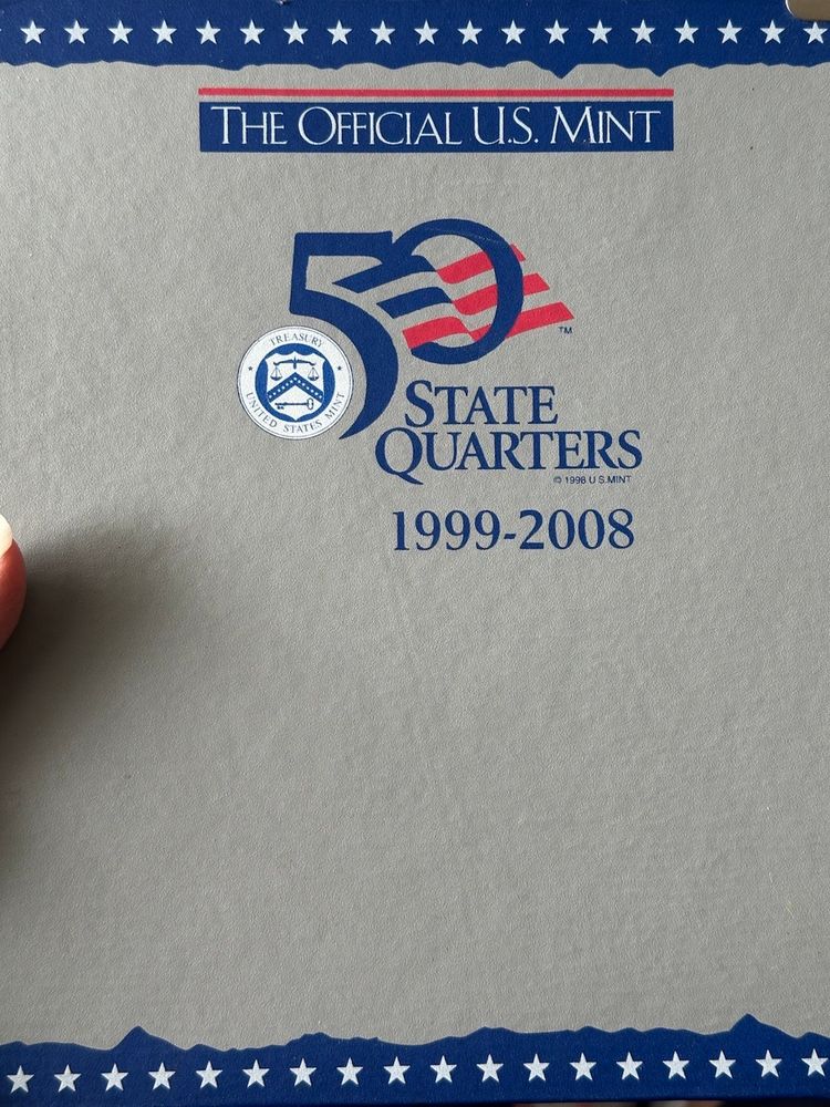 Official US Mint 50 State Quarters Book Nineteen Ninety Nine To Two Thousand Eight -Empty