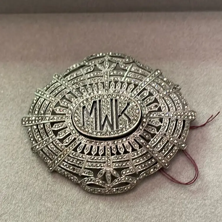 Antique Marcasite Monogram Brooch