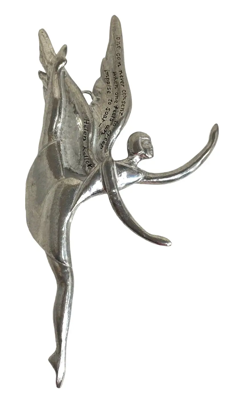 Seasons of Cannon Falls Pewter Angel Ornament Helen Keller Quote
