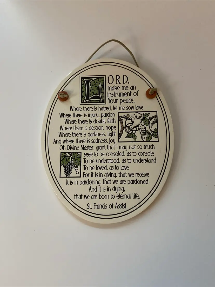 Spooner Creek Real Art Plaque Prayer Of St Francis Of Assisi-Artist Michael Marcone