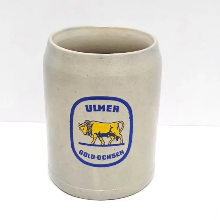Vintage Ulmer Gold-Ochsen Stoneware Beer Mug/Germany Golden Ox/Beer Stein/Collectible/C.5 L/Heavy Weight/Barware/Beer Stein/Beer Mug
