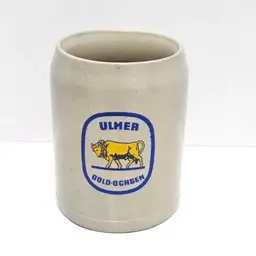 Vintage Ulmer Gold-Ochsen Stoneware Beer Mug/Germany Golden Ox/Beer Stein/Collectible/C.5 L/Heavy Weight/Barware/Beer Stein/Beer Mug